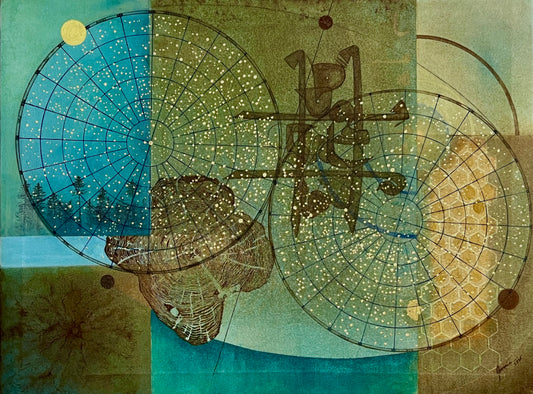 Continuum, Painting by Joveria Tariq Malik, Mixed Media on Canvas, 24 x 18 inches