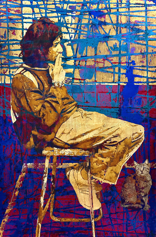 Glitch in the Grid, Painting by Swarim Abid Hasan, Mixed Media on Canvas, 39.5 x 59 inches