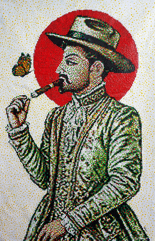 Modern Mughal, Painting by Adnan Khan, Oil on Canvas, 26 x 40 inches