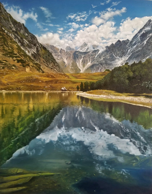 Kotwal Valley, Painting by Madeeha Rasheed, Oil on Canvas, 24 x 30 inches