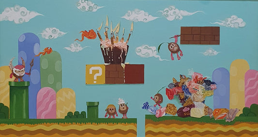Too Much of Something Is Good for Nothing, Painting by Fatima Ajmal, Mixed Media on Canvas, 54 x 30 inches