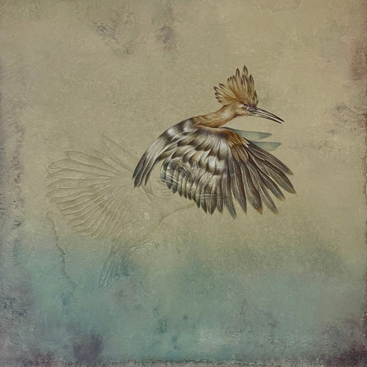 Feather and Flesh, Painting by Maheen Farooq Khan, Gouache on Paper, 9 x 9 inches