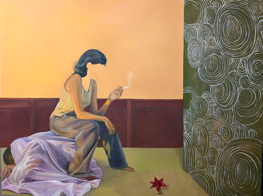 Kisai Da Aap Na Vichhrai, Painting by Amerzish Khalid, Oil on Canvas, 48 x 36 inches