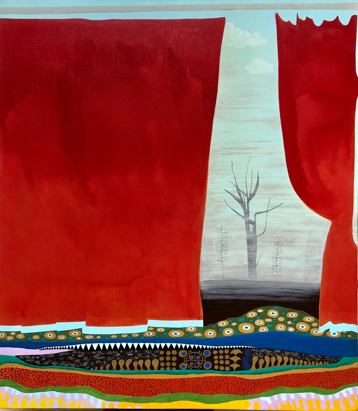 Untitled, Painting by Imran Mughal, Acrylic on Canvas, 37 x 42 inches