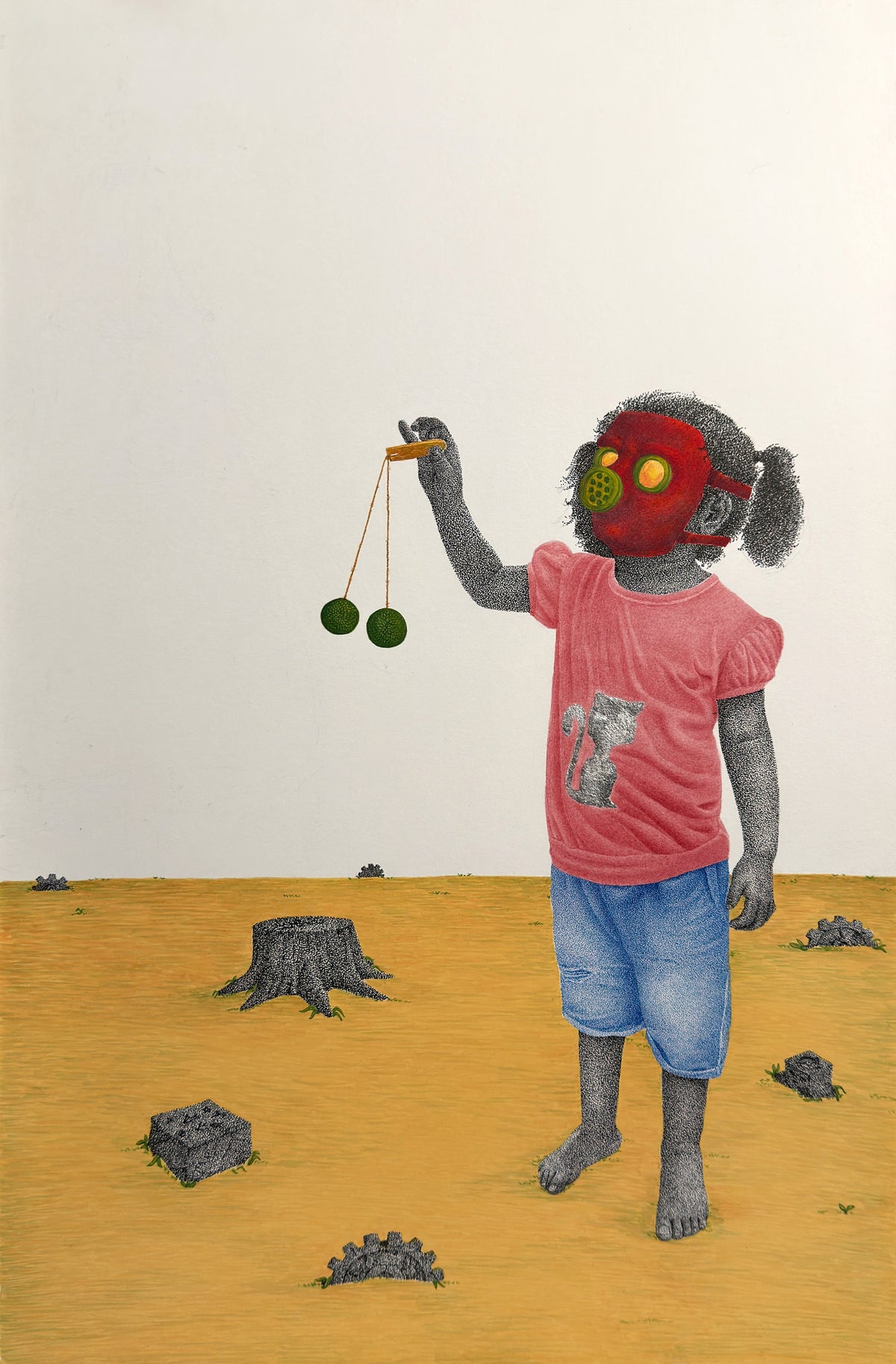 The Last Toy, Figurative Painting by Shaharyar Naeem, Gouache, Silver leaf, Pen & Ink on Wasli, 13 x 21 Inches