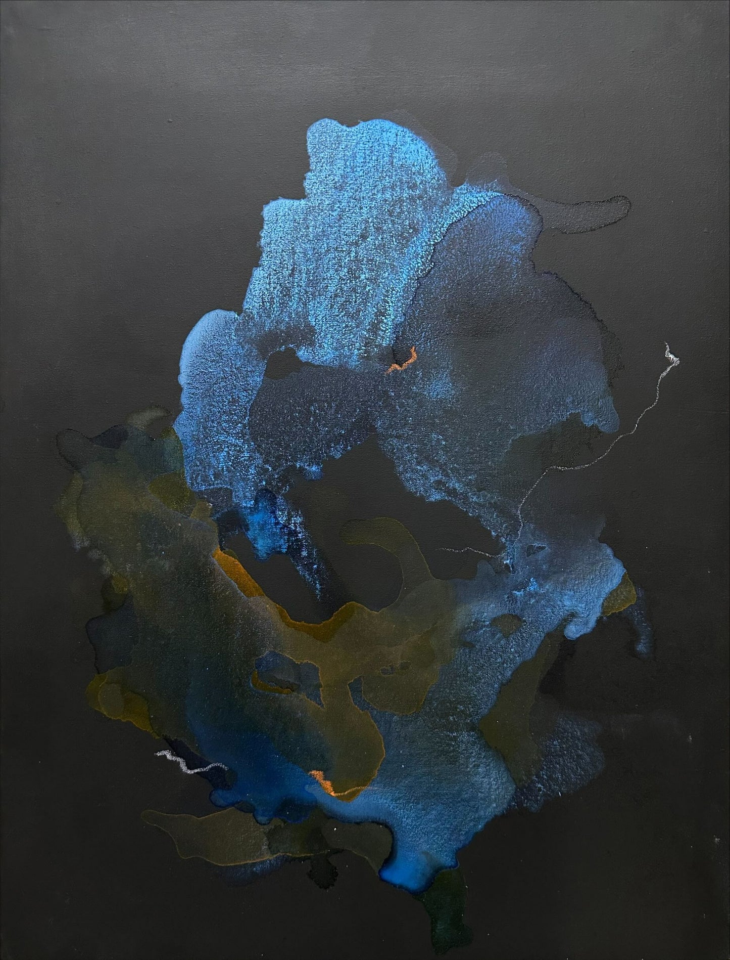 Stillness Speaks, Abstract Painting by Rajeshwari Lohana, Acrylic & Pastels on Canvas, 18 x 24 inches
