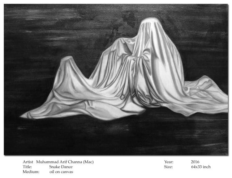 Artist: Muhammad Arif Channa (MAC) Title: Snake Dance Medium: oil on canvas Year: 2016 Size: 64&#215