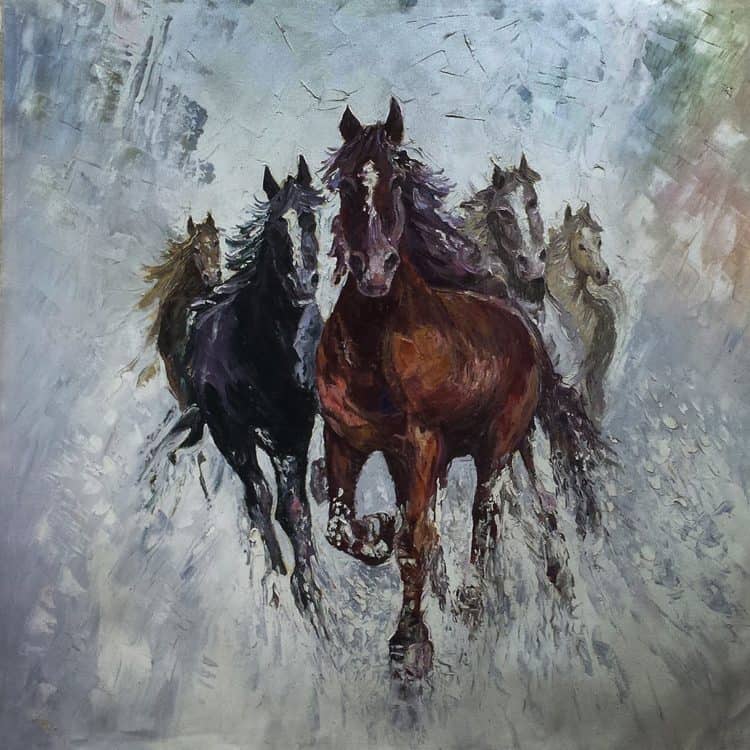 oil on canvas horse paintinga