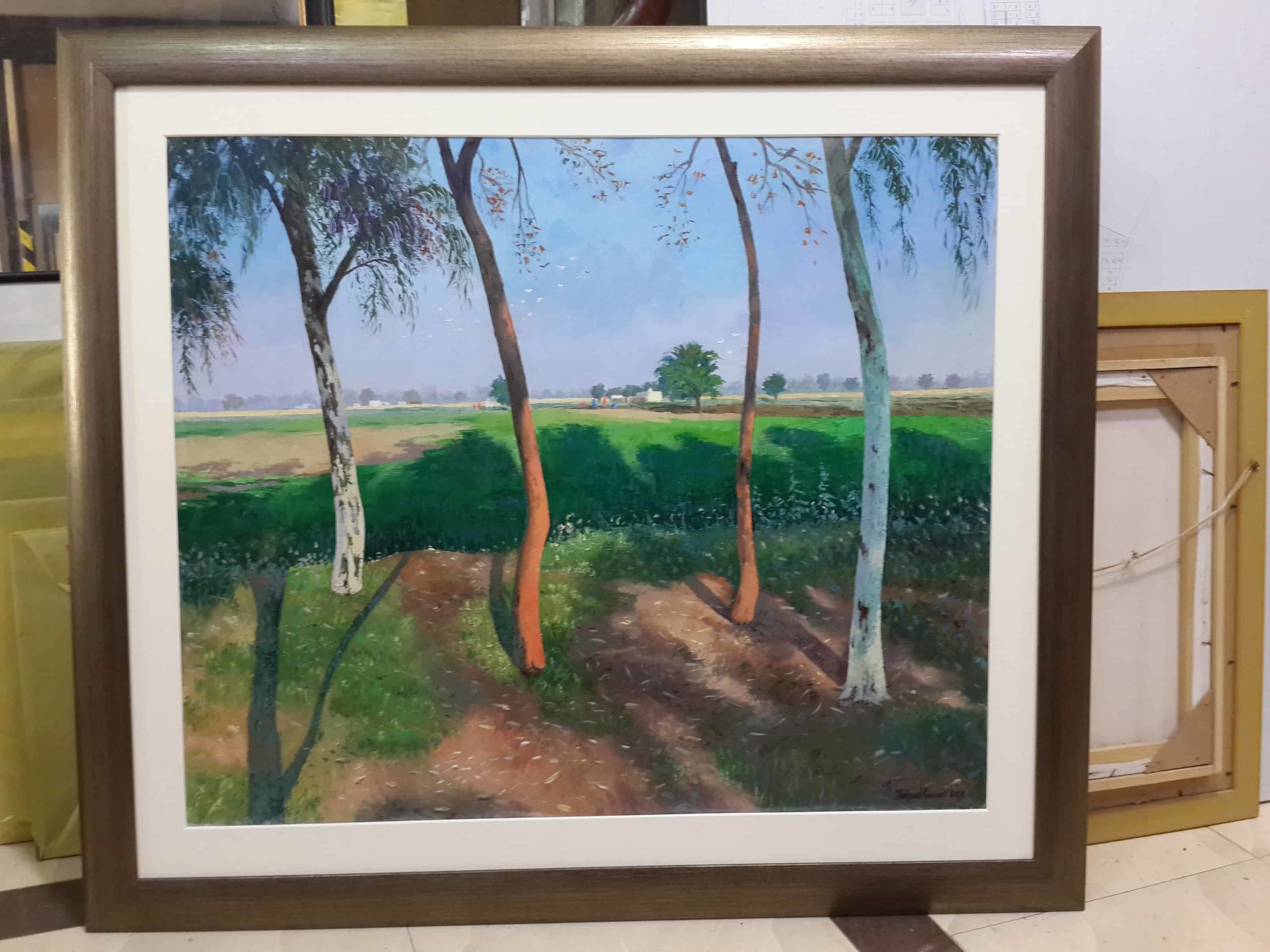 Size 45×40 inches Oil on canvas Title: serenity This painting shows the beauty of the landscape