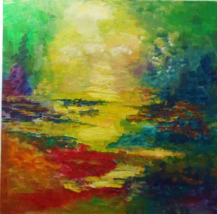 Landscape Painting Acrylic on Canvas Size: 45×45 inches landcsape paintings