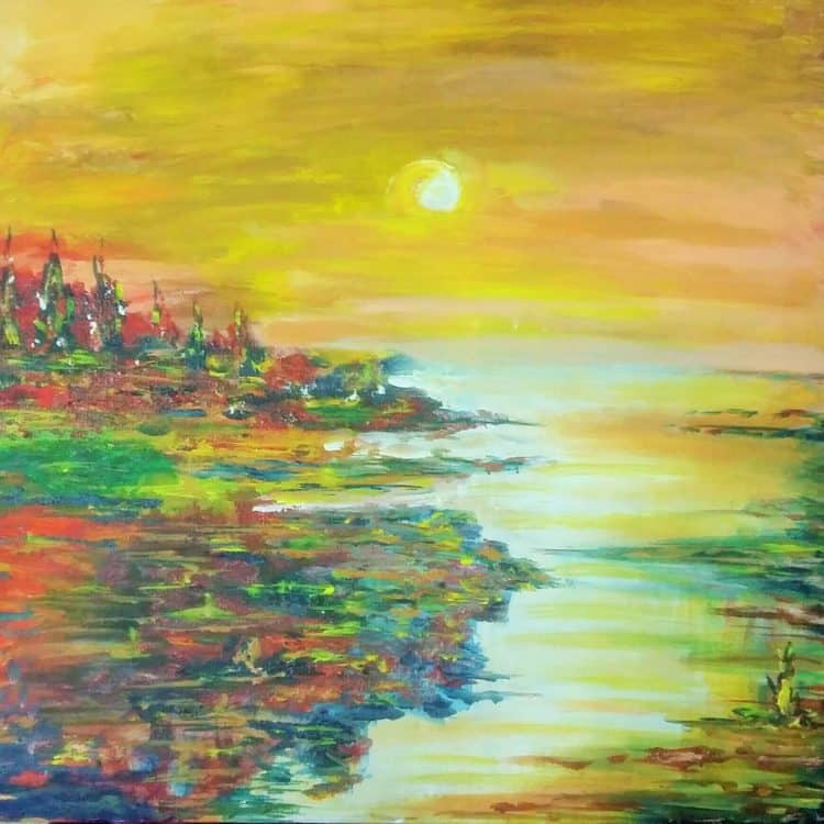 Landscape Painting Acrylic on Canvas Size: 45×45 inches landscape