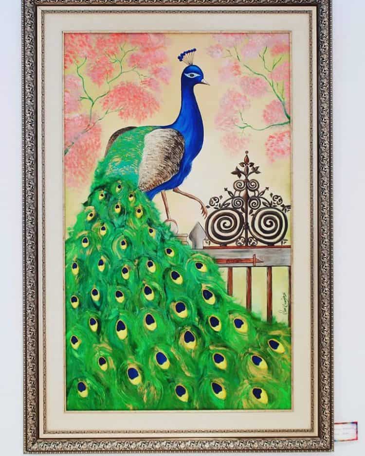 Peacock 36*60 inches Oil and Acrylic on Canvas 350$ 53204928_1295898833902285_8448631757099499520_n