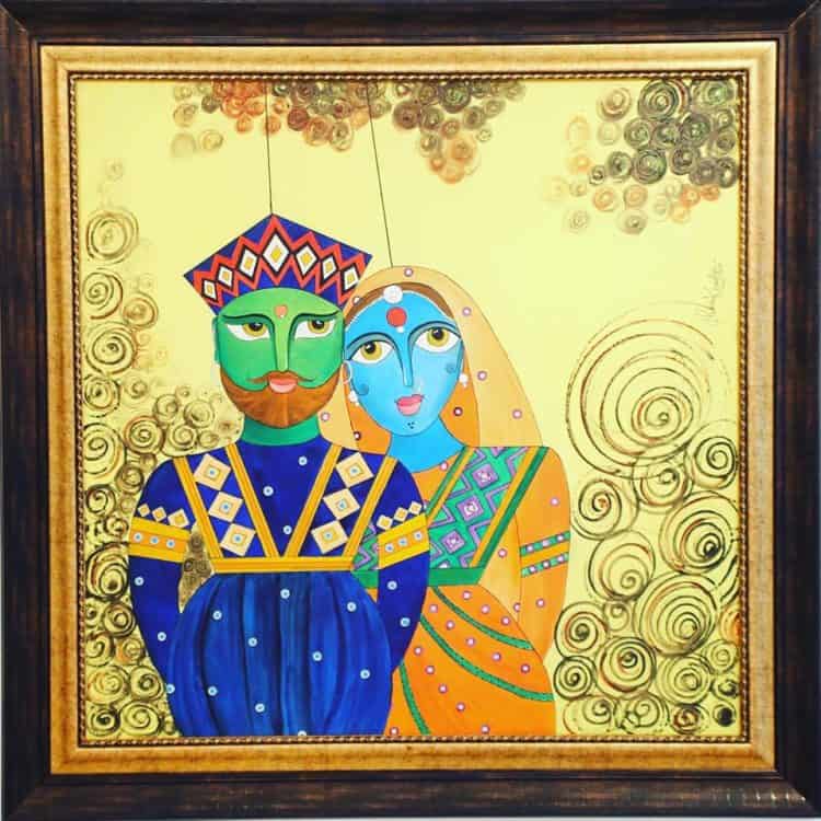 Puppet (Tradition of Pakistan) 48*48 inches Oil and Acrylic on Canvas 54211740_1289427341216101_4964