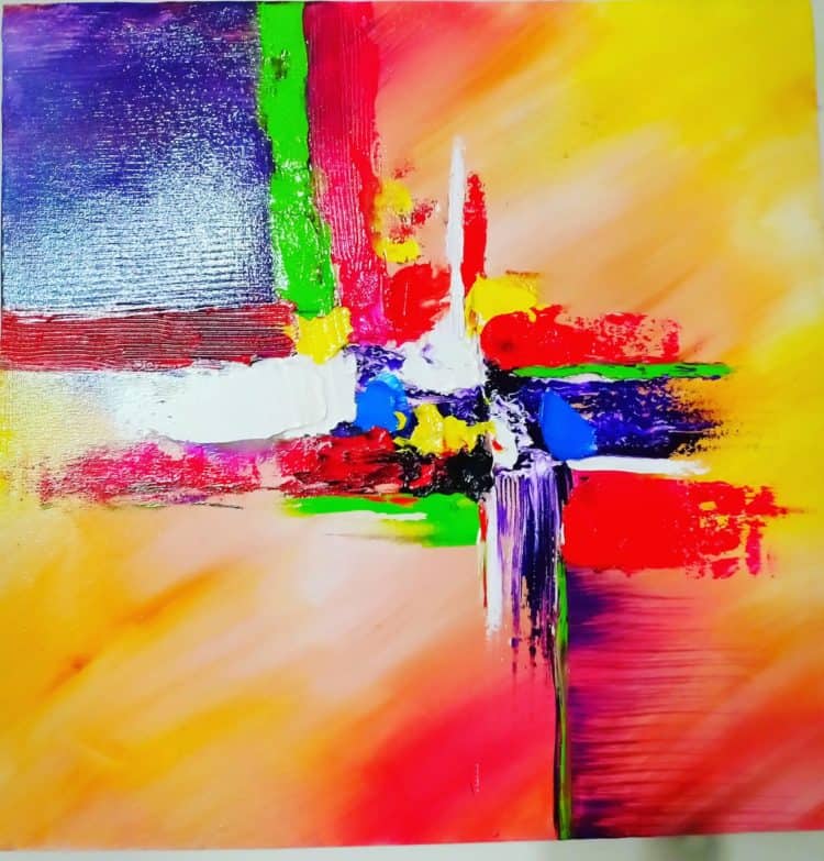 Abstract Pellet knife 18*18 inches Oil on Canvas 150$ IMG-20190528-WA0008