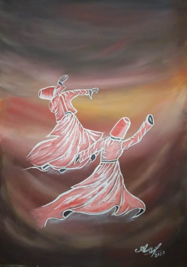 Sufi Art Painting. Acrylic on Canvas 18×24 WhatsApp Image 2020-02-19 at 7.48.52 PM