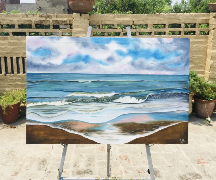 sea shore 🐚 Oil on canvas 24×36 1583F5BD-6E34-45E1-B02C-95B1851FC459